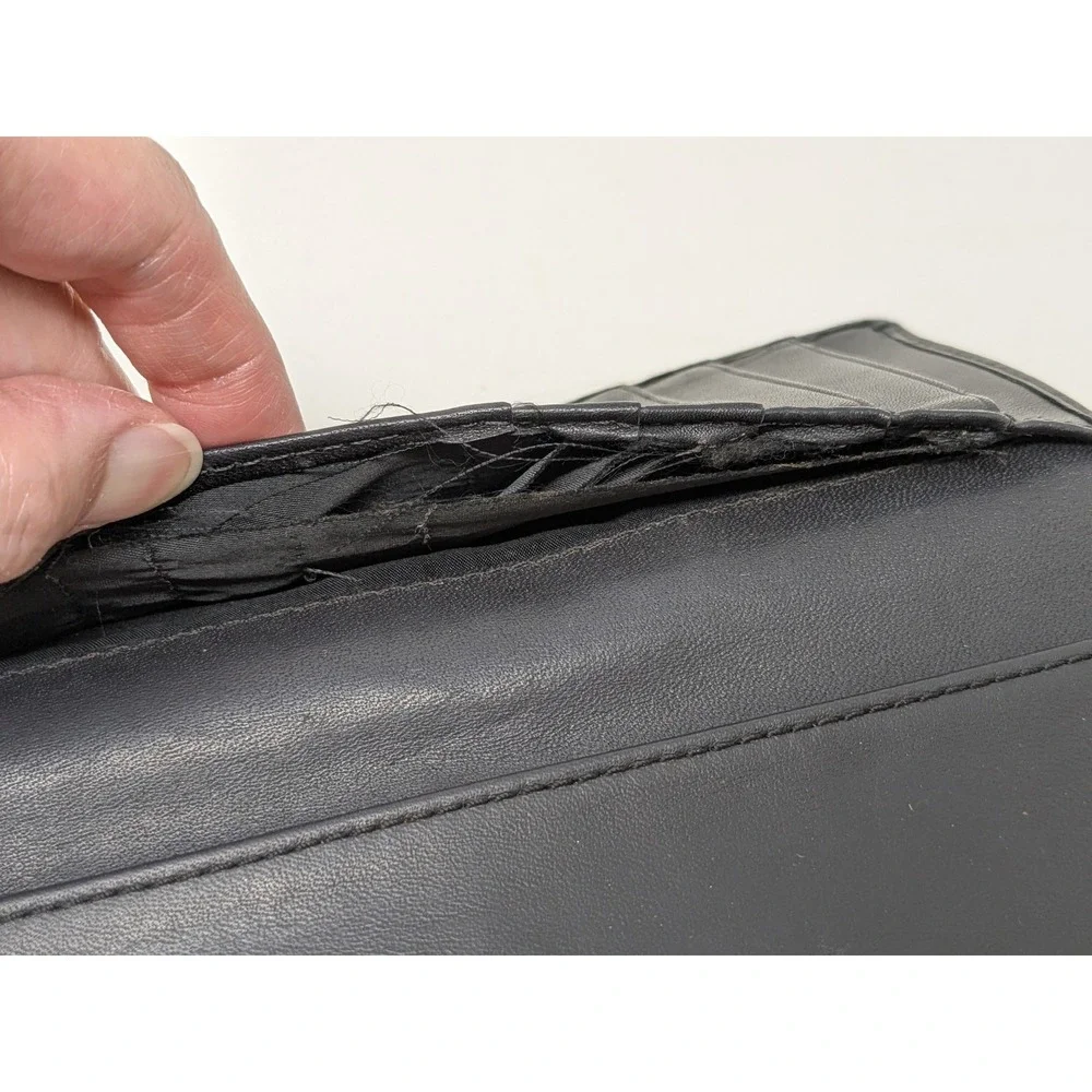 COACH Multi Card Wallet Checkbook Holder Black Leather